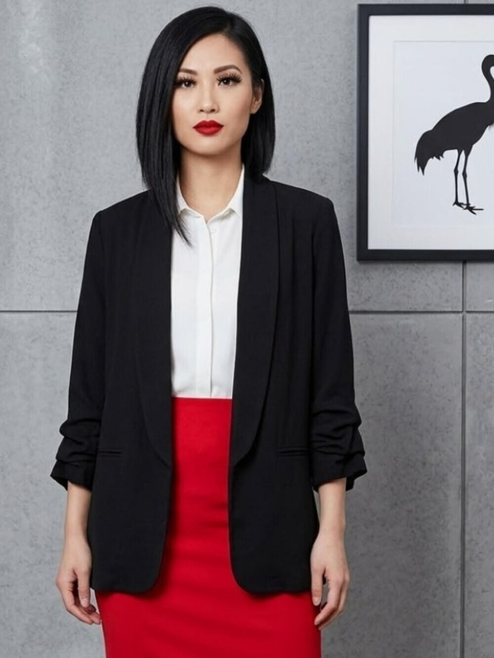 Linen Blend Entro Cardigan XL 3/4 Sleeve Black Lightweight Office Siren